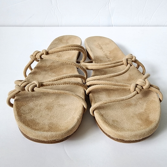 Veronica Beard suede nude comfy sandal knotted straps Size 6.5 New - Picture 2 of 9